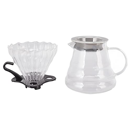 Pour Over Kaffeemaschine, Glastropftopf, Filterbecher, Papier, 600 Ml, Home Shop von aqxreight