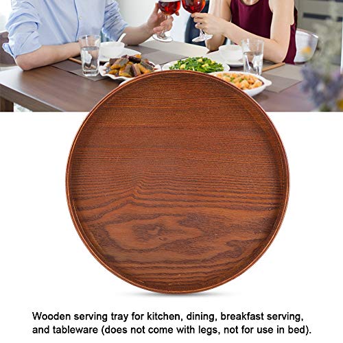 Serviertablett aus Holz, Elegante Servierplatte für Tee, Speisen und Getränke, für Zuhause und Büro, 30 Cm Durchmesser (30 * 30cm) von aqxreight
