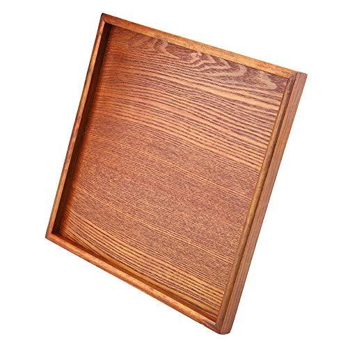 Teetablett aus Holz mit Natürlicher Holzmaserung, Servierplatte für den Heimgebrauch Im Restaurant, Café, Bar (30 * 30cm) von aqxreight
