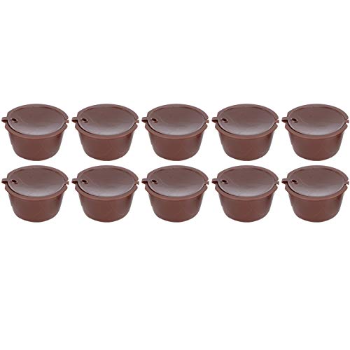 Wiederverwendbare Kaffeekapseln, Nachfüllbares Filterset für -Maschine, Kaffeetassen-Pod-Zubehör (10 Tassen + 1 Löffel + 1 Pinsel) von aqxreight