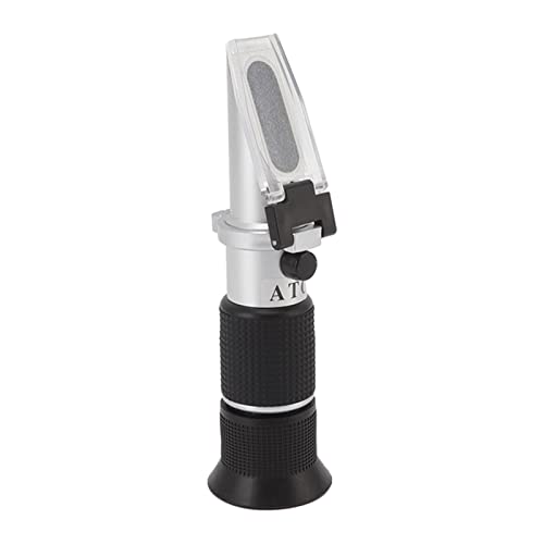 aqxreight 0-80% Brix Refraktometer Zuckergehalt Tester 0-80% Brix Meter 0-80% Brix Hydrometer Zur Messung von Zucker in Obst-Soja-Milchhonighorn-Sirup mit ATC Clear Display Kompakte Größe von aqxreight