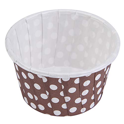 aqxreight 100 Mini-Kuchenförmchen, Cupcake-Förmchen Zum Backen, Roter Punkt, Gelber Punkt, Lila Punkt, Kaffeepunkt, Lebensmittelqualität, Beschichtetes Papier, Spaß mit Kindern, 100 von aqxreight