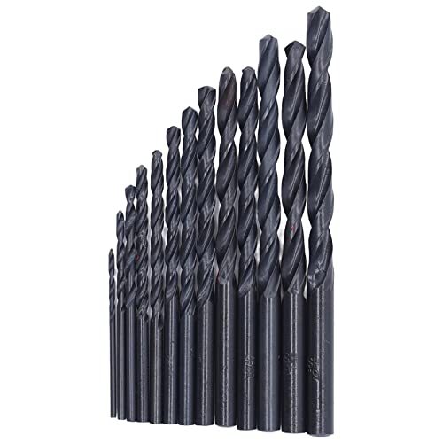 aqxreight 13pcs Bohrerbits Schnelles HSS für Holzmetall, das 1,5 Bis 6,5 Mm Schaft mit Hülle Schwarz Schneiden (BLACK) von aqxreight