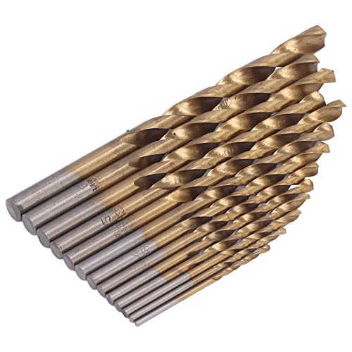 aqxreight 13pcs Bohrerbits Schnelles HSS für Holzmetall, das 1,5 Bis 6,5 Mm Schaft mit Hülle Schwarz Schneiden (GOLD) von aqxreight