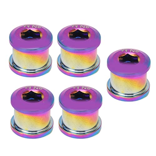 aqxreight 5pcs Legierte Einzelkettenschrauben für Fahrrad mit 6,5 Mm Rostbriegender Leichter Fahrradschrauben (Farbig) von aqxreight