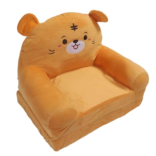aqxreight Cabrio Faltsofa Stuhl mit Rückenlehne Plüsch -Cartoon -Design für Kleinkinder Schlafzimmer oder Spielzimmer (2 Etagen) von aqxreight