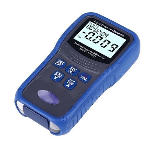 aqxreight Digitales Manometer Hoher Genauigkeit 11 Einheiten LCD -Hintergrundleuchtungsstufe von AN ± 0,3% FS Manometer Digitaleinheiten] [11 Genauigkeitsgenauigkeit Ozin2 Kgcm2 Inhg Digital von aqxreight