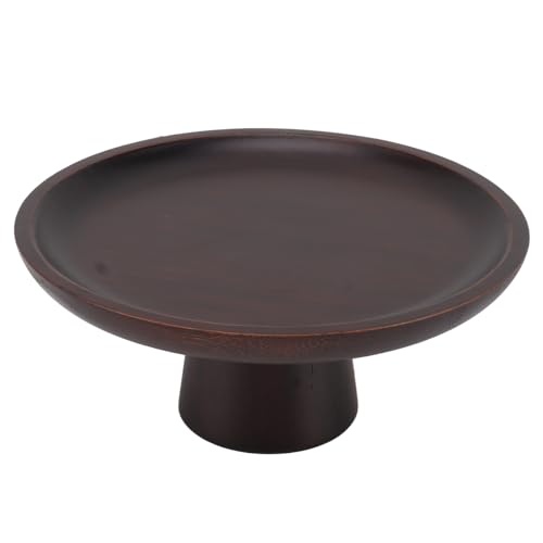 aqxreight Einfache Hohe Obst Platte Haushalt Massivholz Runde Hohe Obst Kuchen Tablett Hohe Obstschale Party Platte Dekorative Platte (BLACK) von aqxreight