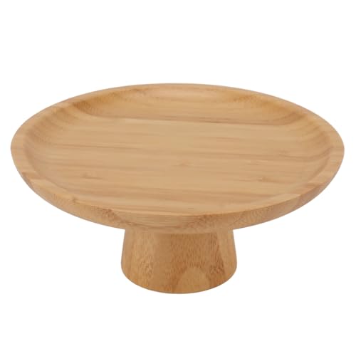 aqxreight Einfache Hohe Obst Platte Haushalt Massivholz Runde Hohe Obst Kuchen Tablett Hohe Obstschale Party Platte Dekorative Platte (Originalfarbe) von aqxreight