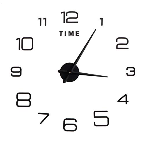 aqxreight Einzigartige DIY -Wanduhr mit Acrylrahmenlosen Spiegel Stilvolle Wohnkultur für Wohnzimmer und Schlafzimmer (Black) von aqxreight