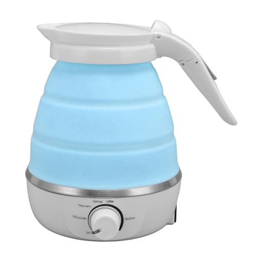 aqxreight Faltbarer Reisekessel 600 Ml Tragbarer Elektrokessel mit Automatischem Abschluss für Campingbüro und Heimnutzung (BLUE) von aqxreight