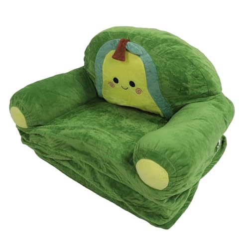 aqxreight Faltbares Kindersofa mit Verspieltem Cartoon -Design Weicher Plüschkomfort für Kinderzimmer oder Spielbereich (Avocado) von aqxreight