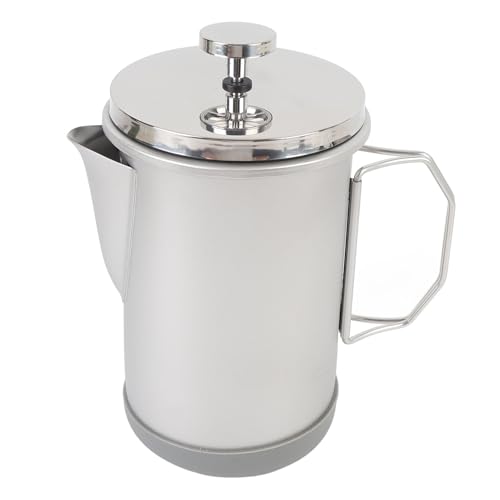 aqxreight Französische Presse Kaffeemaschine French Coffee Press Edelstahl Französisch Press Tragbar 1000 Ml mit Fortschrittlicher Filterdrucktechnologie für Camping -Reisebüro (SILVER) von aqxreight