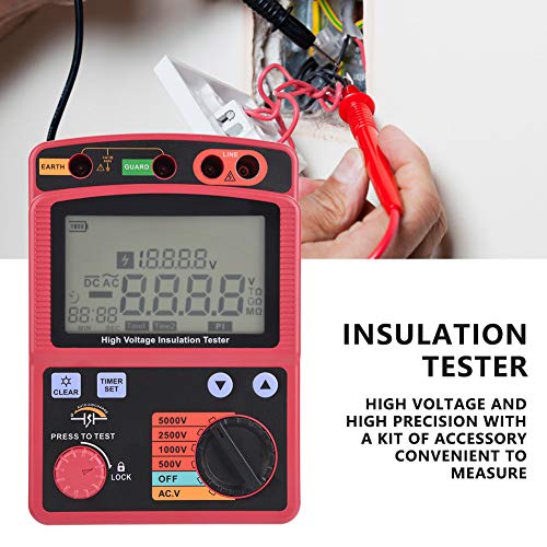 aqxreight GM3125 Digital Isolierung Multimeter Tester 5KV 0,0 MΩ-1000 G Sich 1000 V 5000 V. 2500V PI und Index) Backlight -Test anzeigen. Automatisch aus. Power DC Digitale Isolierung T von aqxreight