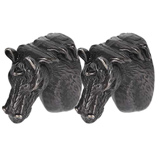 aqxreight Moderne Gold Horse Head Schrankgriff 2 Pack Stilvolle Schubladen Ziehen für Küchengarderobe Möbel (3999 Black Cafe) von aqxreight