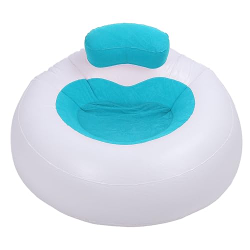 aqxreight Plüschige Herzförmige Aufblasbare Stuhl für Wohnzimmer oder Entspannung Im Freien-tragbares und Robustes PVC-Design (Blue) von aqxreight