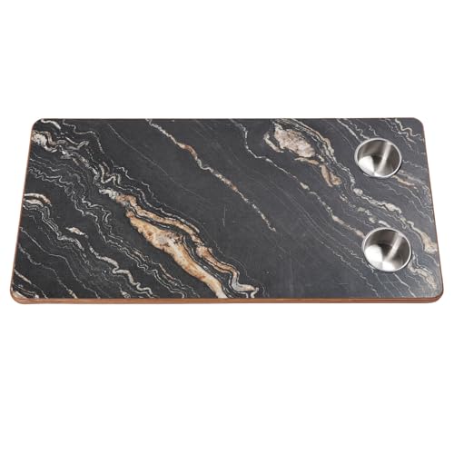 aqxreight RV -Tischplatte 31.5x15.75 Zoll Festholzboot Desktop -Panel mit 2 Edelstahlbechern, die für Campingfahrzeuganhänger -Wohnmobil Yacht RV Geeignet Sind von aqxreight