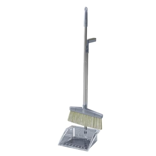 aqxreight Robustes Besen und Staubpaner mit Breiter Kopf für Einen Effizienten in Haus oder Büro (Grey) von aqxreight