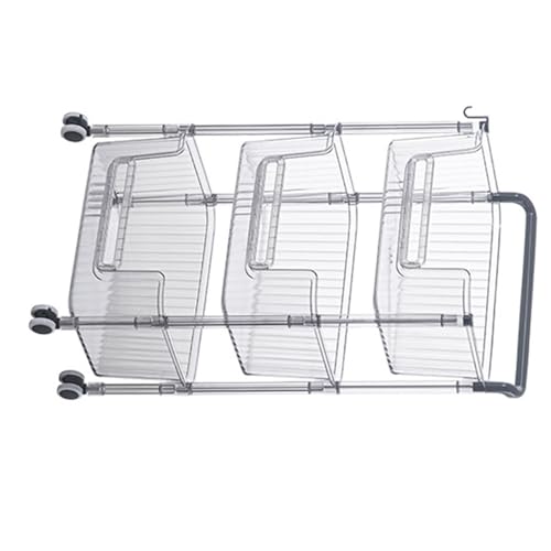aqxreight Rolling Storage Cart Mobile Storage Trolley Stylish 3 -Tier -Regallösung für Ihr Zuhause (3-stöckig) von aqxreight