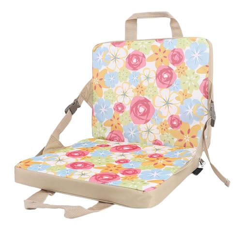 aqxreight Tragbarer Klappbarer Bleacher -Stuhl mit Rückenunterstützung und Blumendesign für Camping Im Freien und Picknicks von aqxreight
