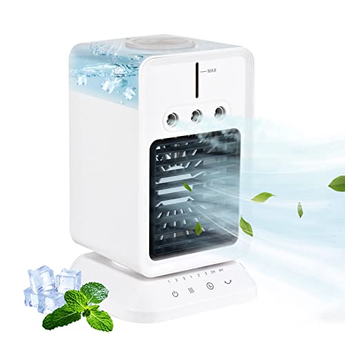 aqxreight Tragbarer Schreibtischkühlung Lüfter Kühler Zimmerbefeuchter mit 3 Windgeschwindigkeiten Windrichtung Timer USB Verdunstung für Home Schlafzimmer Büro Outdoor Camping Verwenden Sie aqxreight Tragbarer Schreibtischkühlung Lüfter Kühler Zimmerbefeuchter mit 3 Windgeschwindigkeiten Windrichtung Timer USB Verdunstung für Home Schlafzimmer Büro Outdoor Camping Verwenden Sie von aqxreight