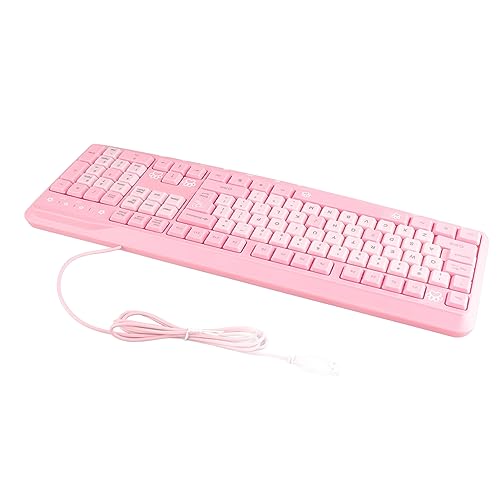aqxreight USB-Kabel Ultra-dünn Niedlicher Cartoon-Tastatur für Laptop-Computer (Rosenate) von aqxreight