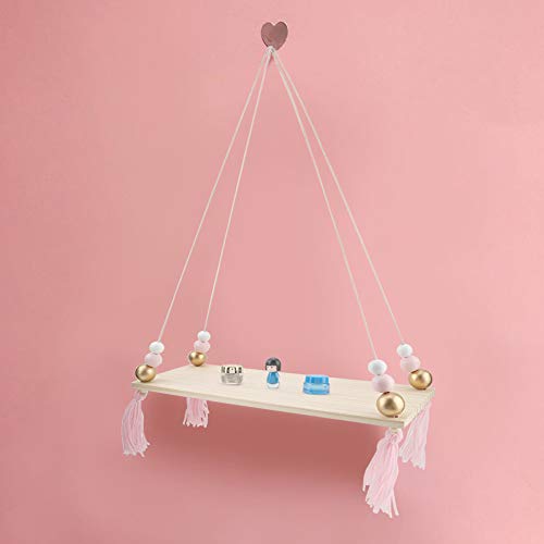 aqxreight W Hängen Runde Perlen Regal Lagerregal DIY Haus W Hanging Decor Gold Perlen Regal mit Hängendes Rack Hanging mit mit Heimdekoration Unsere Hang - -Stücke oder (Roségold) von aqxreight