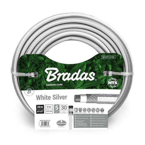 BRADAS Gartenschlauch 1/2" 50m NTS knickfest verdrehungsfest Wasserschlauch White Silver WWS1/250 5359 von Arbeitsbedarf24