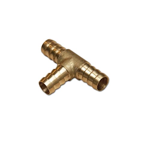 12,5 mm Druckluft Schlauchverbinder mit Stecknippel T-Stück Messing Druckluftanschluss von Arbeitsbedarf24