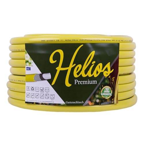 Gartenschlauch gelb 1/2" Helios Premium 10 Jahre Garantie 4 lagig Wasserschlauch Bewässerungsschlauch (20m) von TAMS