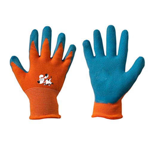 Kinder Arbeitshandschuhe Latex Schutzhandschuhe Gartenhandschuhe Handschuhe Kinderhandschuhe orange Gr. 2-6 3 von Arbeitsbedarf24