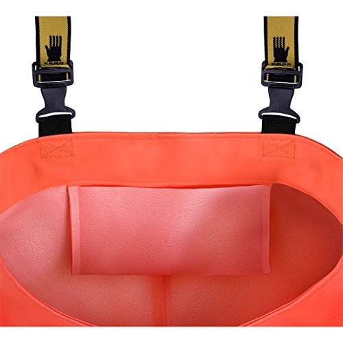 Wathose S5 Sicherheitsstiefel orange gelb Anglerhose Teichhose Seehose Gummihose orange 46 von Arbeitsbedarf24