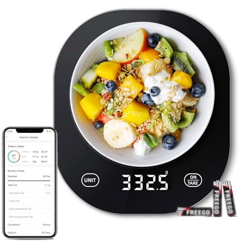 arboleaf Küchenwaage schwarz 10kg/0,5g mit App, digitale Küchenwaage Bluetooth mit Nährwertanalyse und Tara Funktion, aus 3mm gehärtes Glas, LED-Anzeige klares Sehen, Batteriebetrieb arboleaf Küchenwaage schwarz 10kg/0,5g mit App, digitale Küchenwaage Bluetooth mit Nährwertanalyse und Tara Funktion, aus 3mm gehärtes Glas, LED-Anzeige klares Sehen, Batteriebetrieb von arboleaf