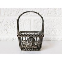 Kleiner Vintage Metallkorb Mit Cherub Und Henkel von archipel32