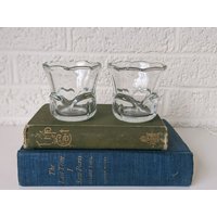 Paar Vintage Glas Kerzenhalter | Teelichthalter Votiv Schmuckhalter von archipel32