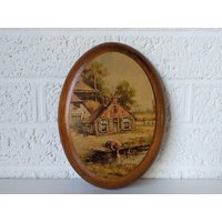 Vintage Holzwandschild Mit Ländlichem Bild von archipel32