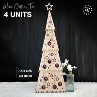 Holz Weihnachtsbaum/160 cm | 63 Inch Großer Alternativer Moderner // Künstlicher 4 Stück von ardeola
