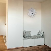 "Silberne Wanduhr Für Die Wand/Handgemachte Küche Und Wohnzimmer "Haystack "Frozen" Holzuhr Von Ardeola." von ardeola