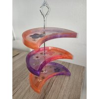 Resin Handmade Etagere 2 Stöckig | Tischdeko Süßigkeiten Geschenk Geschenkidee Weihnachtsgeschenk Ceyiz Mond Ramadan Mubarek von ardicreativehandmade