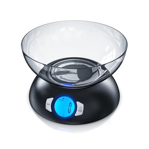 Arendo - Küchenwaage digital mit großer Schale - 5000 g - LCD Display – Tara Zuwiegefunktion – Auflösung ±1 g - Batterien inklusive - Auto Off – DMS Sensor – Touchbutton Arendo - Küchenwaage digital mit großer Schale - 5000 g - LCD Display – Tara Zuwiegefunktion – Auflösung ±1 g - Batterien inklusive - Auto Off – DMS Sensor – Touchbutton von Arendo
