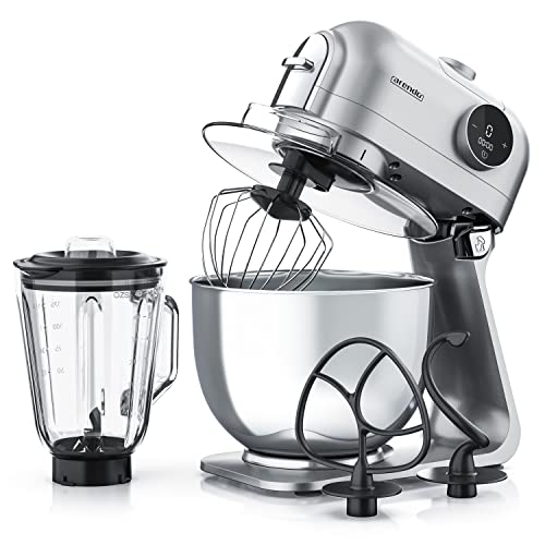 Arendo - Universal Küchenmaschine Knetmaschine inkl. Standmixer - 1200 W - digital - Rührmaschine - 5l Edelstahlschüssel - 3 Rührwerkzeuge plus Mixeraufsatz - 7 Leistungsstufen – Planeten-Rührsystem von Arendo