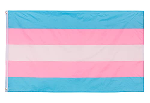 PHENO FLAGS Transgender-Pride Flagge - Transgender Flagge mit Messing-Ösen - 90 x 150 cm - Wetterfeste Fahnen für Fahnenmast - 100% Polyester von PHENO FLAGS