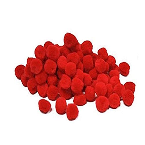 arkCRAFT KID0003 Flauschige Pompons, 10 mm, Rot, 100 Stück von arkCRAFT