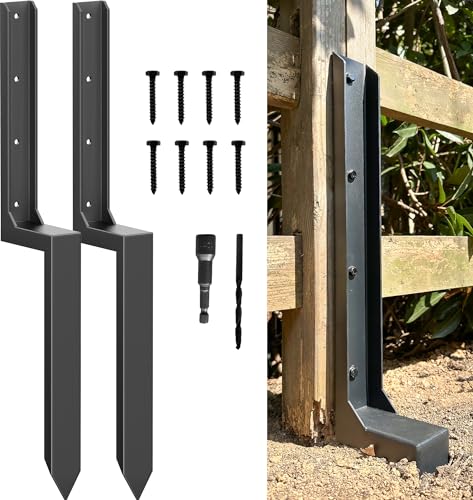 ArkSoldier Zaunpfosten-Reparatur-Set mit Metall-Erdspieß-Design, für die Reparatur von 10,2 x 10,2 cm und 15,2 x 15,2 cm Briefkasten oder Zaunpfosten, Zaunpfosten-Reparaturpfähle enthalten, von arksoldier