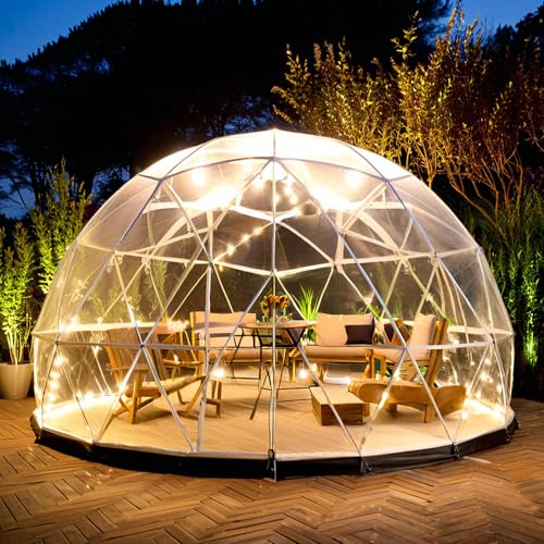 Garten-Iglu-Blasenzelt Für Den Außenbereich, 3,6 M, Wetterfestes Gewächshaus-Blasenzelt, Wasserdichter Geodätischer Kuppel-Campingunterstand Für Den Außenbereich Für Terrasse, Esszimmer, Hinterhof von aromaoveite