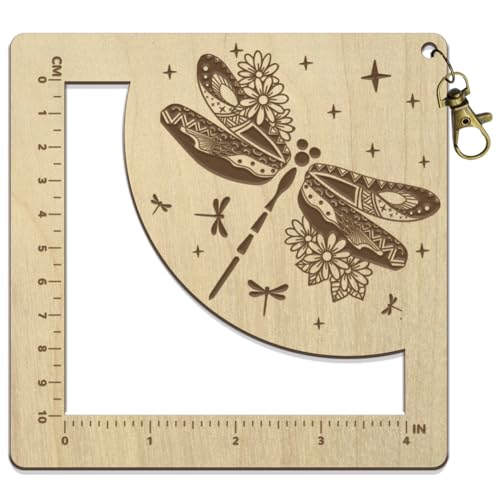 arricraft 1 Pcs hölzernes Stricknadel-Lineal, Libelle Muster Spinning Messlineal Knitting Needle Gauge Ruler 2-Größen hohle Häkellineal mit Loch für Strickwerkzeug Maschenstopper arricraft 1 Pcs hölzernes Stricknadel-Lineal, Libelle Muster Spinning Messlineal Knitting Needle Gauge Ruler 2-Größen hohle Häkellineal mit Loch für Strickwerkzeug Maschenstopper von arricraft