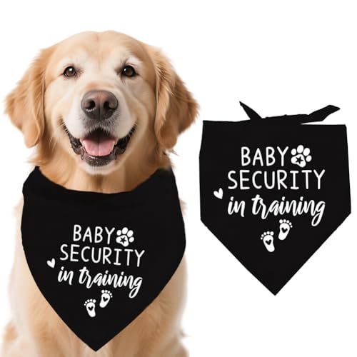 arricraft 1 verstellbares Dreieck Hundehalstuch Aus Ungebleichter Baumwolle Schwarz Haustier Halstücher Mit Dem Thema „Babysicherheit Beim Training – Hund“ Für Hundeliebhaber Requisiten 55x55x78cm von arricraft