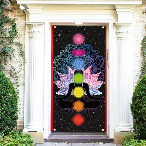arricraft 1 x Yoga-Meditations-Willkommens-Türabdeckung, Polyester, bunt, sieben Chakra-Hintergrund, Banner, Tür, Veranda, Schild, Fotografie-Hintergrund für drinnen und draußen, Veranda arricraft 1 x Yoga-Meditations-Willkommens-Türabdeckung, Polyester, bunt, sieben Chakra-Hintergrund, Banner, Tür, Veranda, Schild, Fotografie-Hintergrund für drinnen und draußen, Veranda von arricraft