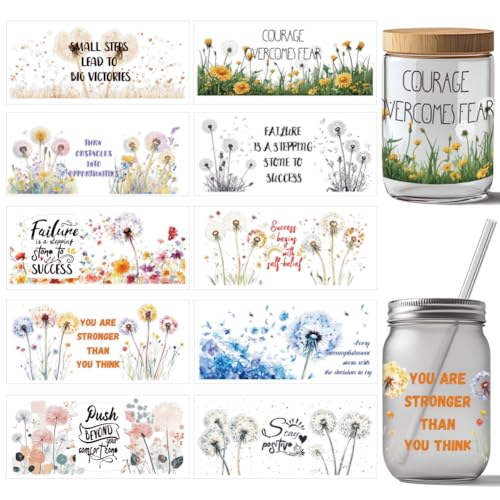 arricraft 10 Stück UV DTF Cup Wrap Transferaufkleber 10 Stile Inspirierende Worte Löwenzahn Transferpapier „Affirm Yourself“ Aufkleber Zum Aufreiben PVC Becherfolie Wasserfeste Aufkleber arricraft 10 Stück UV DTF Cup Wrap Transferaufkleber 10 Stile Inspirierende Worte Löwenzahn Transferpapier „Affirm Yourself“ Aufkleber Zum Aufreiben PVC Becherfolie Wasserfeste Aufkleber von arricraft