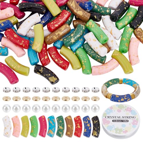 arricraft 187 Stück Acryl Röhrenperlen 11 Farbe Gebogene Röhre Mit Glitzer Acryl Bambus Röhrenperlen Nudelperlen Armreif Röhrenperlen Für DIY Armbänder Halsketten Perlenherstellung Schmuck arricraft 187 Stück Acryl Röhrenperlen 11 Farbe Gebogene Röhre Mit Glitzer Acryl Bambus Röhrenperlen Nudelperlen Armreif Röhrenperlen Für DIY Armbänder Halsketten Perlenherstellung Schmuck von arricraft